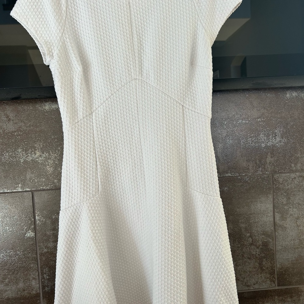 Banana Republic White Ribbed Sheath Dress